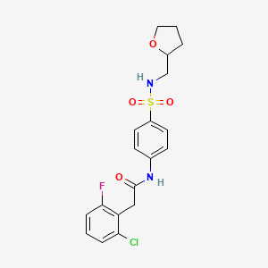 2-(2-chloro-6-fluorophenyl)-N-{4-[(tetrahydrofuran-2-ylmethyl)sulfamoyl]phenyl}acetamide