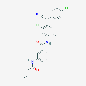 3-(butanoylamino)-N-{5-chloro-4-[(4-chlorophenyl)(cyano)methyl]-2-methylphenyl}benzamide