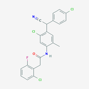 N-{5-chloro-4-[(4-chlorophenyl)(cyano)methyl]-2-methylphenyl}-2-(2-chloro-6-fluorophenyl)acetamide