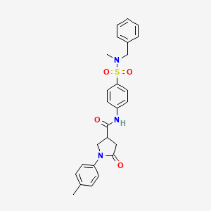 molecular formula C26H27N3O4S B4152758 N-{4-[benzyl(methyl)sulfamoyl]phenyl}-1-(4-methylphenyl)-5-oxopyrrolidine-3-carboxamide 