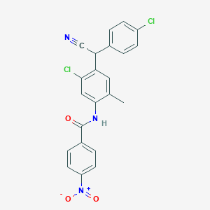 N-{5-chloro-4-[(4-chlorophenyl)(cyano)methyl]-2-methylphenyl}-4-nitrobenzamide