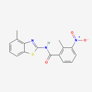 molecular formula C16H13N3O3S B4152776 2-methyl-N-(4-methyl-1,3-benzothiazol-2-yl)-3-nitrobenzamide 