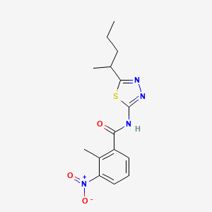 2-methyl-3-nitro-N-[5-(pentan-2-yl)-1,3,4-thiadiazol-2-yl]benzamide