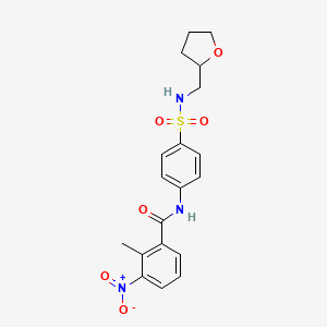 2-methyl-3-nitro-N-{4-[(tetrahydrofuran-2-ylmethyl)sulfamoyl]phenyl}benzamide