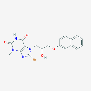 molecular formula C19H17BrN4O4 B415279 8-bromo-7-(2-hydroxy-3-(naphthalen-2-yloxy)propyl)-3-methyl-1H-purine-2,6(3H,7H)-dione CAS No. 326919-36-2