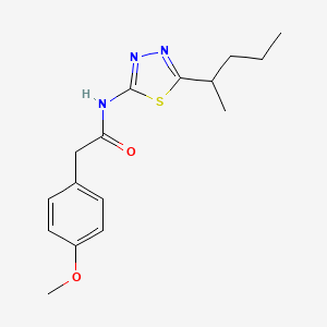 2-(4-methoxyphenyl)-N-[5-(pentan-2-yl)-1,3,4-thiadiazol-2-yl]acetamide