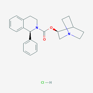 molecular formula C23H27ClN2O2 B041528 [(3S)-1-azabicyclo[2.2.2]octan-3-yl] (1S)-1-phenyl-3,4-dihydro-1H-isoquinoline-2-carboxylate;hydrochloride CAS No. 180468-38-6
