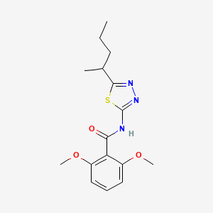 molecular formula C16H21N3O3S B4152803 2,6-dimethoxy-N-[5-(pentan-2-yl)-1,3,4-thiadiazol-2-yl]benzamide 