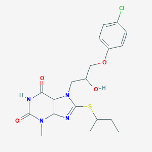 8-(sec-butylthio)-7-(3-(4-chlorophenoxy)-2-hydroxypropyl)-3-methyl-1H-purine-2,6(3H,7H)-dione