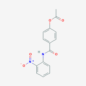 molecular formula C15H12N2O5 B415282 4-({2-Nitroanilino}carbonyl)phenyl acetate 