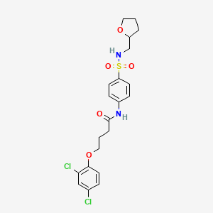 molecular formula C21H24Cl2N2O5S B4152832 4-(2,4-dichlorophenoxy)-N-{4-[(tetrahydrofuran-2-ylmethyl)sulfamoyl]phenyl}butanamide 