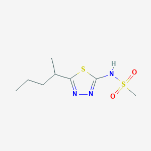 molecular formula C8H15N3O2S2 B4152859 N-[5-(1-methylbutyl)-1,3,4-thiadiazol-2-yl]methanesulfonamide 