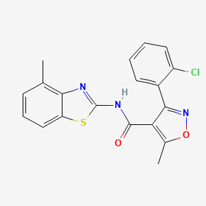 3-(2-chlorophenyl)-5-methyl-N-(4-methyl-1,3-benzothiazol-2-yl)-1,2-oxazole-4-carboxamide