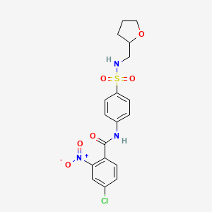 molecular formula C18H18ClN3O6S B4152905 4-chloro-2-nitro-N-{4-[(tetrahydrofuran-2-ylmethyl)sulfamoyl]phenyl}benzamide 