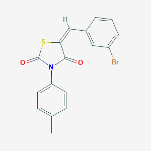 molecular formula C17H12BrNO2S B415292 5-(3-Bromobenzylidene)-3-(4-methylphenyl)-1,3-thiazolidine-2,4-dione CAS No. 302933-51-3