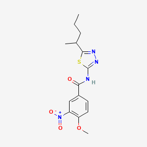 4-methoxy-3-nitro-N-[5-(pentan-2-yl)-1,3,4-thiadiazol-2-yl]benzamide