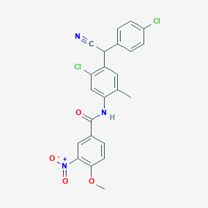 N-{5-chloro-4-[(4-chlorophenyl)(cyano)methyl]-2-methylphenyl}-4-methoxy-3-nitrobenzamide