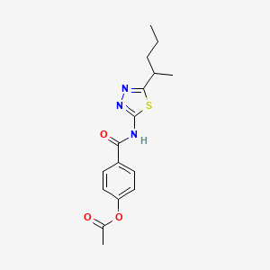 molecular formula C16H19N3O3S B4152934 4-{[5-(Pentan-2-yl)-1,3,4-thiadiazol-2-yl]carbamoyl}phenyl acetate 