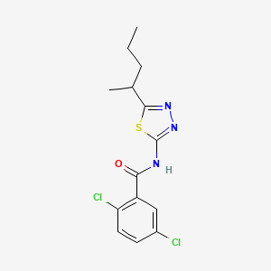 2,5-dichloro-N-[5-(pentan-2-yl)-1,3,4-thiadiazol-2-yl]benzamide