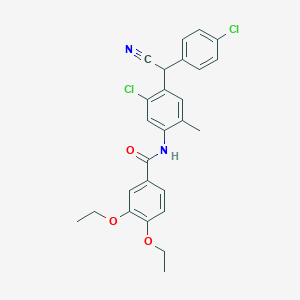 N-{5-chloro-4-[(4-chlorophenyl)(cyano)methyl]-2-methylphenyl}-3,4-diethoxybenzamide