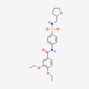 molecular formula C22H28N2O6S B4152954 3,4-diethoxy-N-(4-{[(tetrahydro-2-furanylmethyl)amino]sulfonyl}phenyl)benzamide 