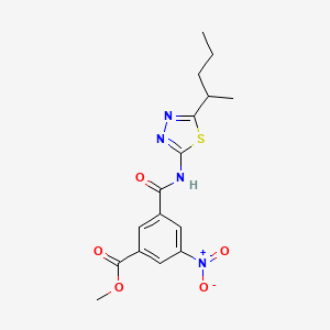 methyl 3-({[5-(1-methylbutyl)-1,3,4-thiadiazol-2-yl]amino}carbonyl)-5-nitrobenzoate