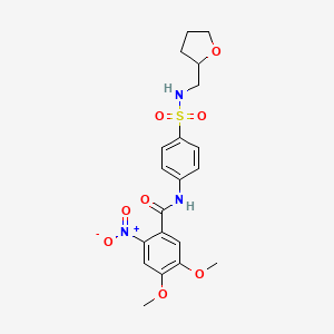 4,5-dimethoxy-2-nitro-N-{4-[(tetrahydrofuran-2-ylmethyl)sulfamoyl]phenyl}benzamide