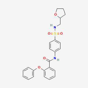 molecular formula C24H24N2O5S B4153010 2-phenoxy-N-{4-[(tetrahydrofuran-2-ylmethyl)sulfamoyl]phenyl}benzamide 