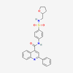 N-[4-(oxolan-2-ylmethylsulfamoyl)phenyl]-2-phenylquinoline-4-carboxamide