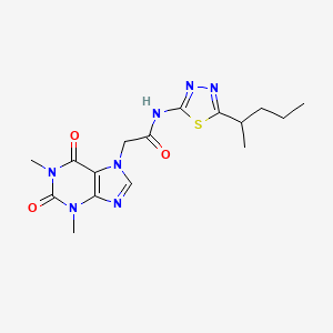 2-(1,3-dimethyl-2,6-dioxo-1,2,3,6-tetrahydro-7H-purin-7-yl)-N-[5-(pentan-2-yl)-1,3,4-thiadiazol-2-yl]acetamide