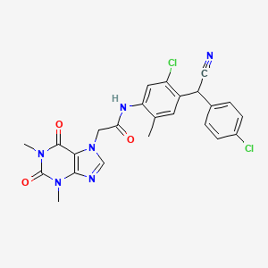 N-{5-chloro-4-[(4-chlorophenyl)(cyano)methyl]-2-methylphenyl}-2-(1,3-dimethyl-2,6-dioxo-1,2,3,6-tetrahydro-7H-purin-7-yl)acetamide