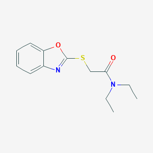 molecular formula C13H16N2O2S B415305 2-(1,3-benzoxazol-2-ylsulfanyl)-N,N-diethylacetamide CAS No. 113675-12-0