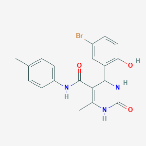 molecular formula C19H18BrN3O3 B415306 4-(5-bromo-2-hydroxyphenyl)-6-methyl-N-(4-methylphenyl)-2-oxo-1,2,3,4-tetrahydro-5-pyrimidinecarboxamide 