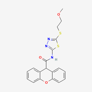 N-{5-[(2-methoxyethyl)sulfanyl]-1,3,4-thiadiazol-2-yl}-9H-xanthene-9-carboxamide