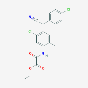 ETHYL ({5-CHLORO-4-[(4-CHLOROPHENYL)(CYANO)METHYL]-2-METHYLPHENYL}CARBAMOYL)FORMATE