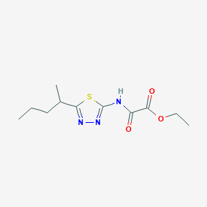 molecular formula C11H17N3O3S B4153092 ETHYL {[5-(PENTAN-2-YL)-1,3,4-THIADIAZOL-2-YL]CARBAMOYL}FORMATE 