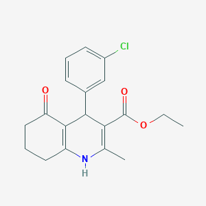 molecular formula C19H20ClNO3 B415311 Ethyl 4-(3-chlorophenyl)-2-methyl-5-oxo-1,4,5,6,7,8-hexahydro-3-quinolinecarboxylate 