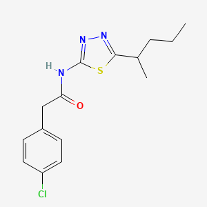 2-(4-chlorophenyl)-N-[5-(pentan-2-yl)-1,3,4-thiadiazol-2-yl]acetamide