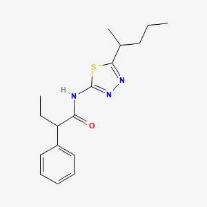 molecular formula C17H23N3OS B4153128 N-[5-(pentan-2-yl)-1,3,4-thiadiazol-2-yl]-2-phenylbutanamide 