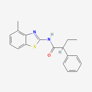 molecular formula C18H18N2OS B4153135 N-(4-methyl-1,3-benzothiazol-2-yl)-2-phenylbutanamide 