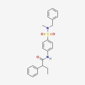 molecular formula C24H26N2O3S B4153140 N-{4-[benzyl(methyl)sulfamoyl]phenyl}-2-phenylbutanamide 