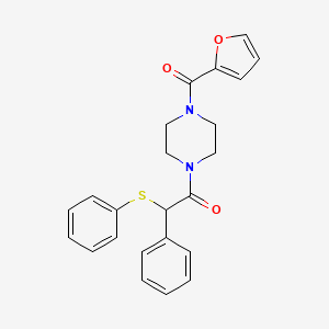 molecular formula C23H22N2O3S B4153174 1-[4-(furan-2-carbonyl)piperazin-1-yl]-2-phenyl-2-(phenylsulfanyl)ethan-1-one 