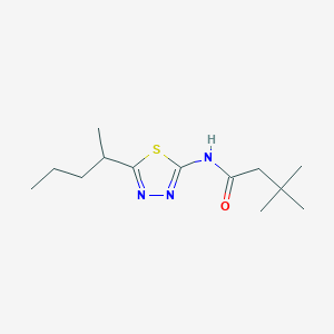 3,3-dimethyl-N-[5-(pentan-2-yl)-1,3,4-thiadiazol-2-yl]butanamide