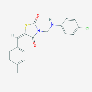 molecular formula C18H15ClN2O2S B415319 3-[(4-Chloroanilino)methyl]-5-(4-methylbenzylidene)-1,3-thiazolidine-2,4-dione 