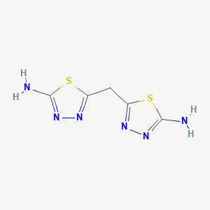 molecular formula C5H6N6S2 B415321 5-[(5-Amino-1,3,4-thiadiazol-2-yl)methyl]-1,3,4-thiadiazol-2-amine 