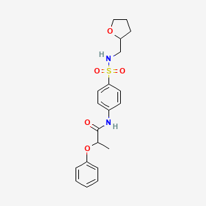 molecular formula C20H24N2O5S B4153216 N-(4-{[(OXOLAN-2-YL)METHYL]SULFAMOYL}PHENYL)-2-PHENOXYPROPANAMIDE 