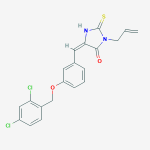 (5E)-5-[[3-[(2,4-dichlorophenyl)methoxy]phenyl]methylidene]-3-prop-2-enyl-2-sulfanylideneimidazolidin-4-one