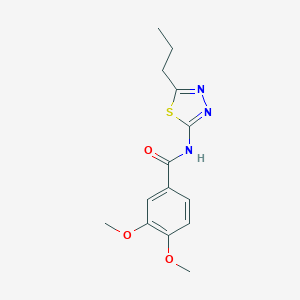 molecular formula C14H17N3O3S B415326 3,4-dimethoxy-N-(5-propyl-1,3,4-thiadiazol-2-yl)benzamide 