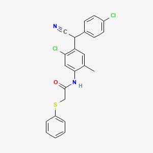 N-{5-chloro-4-[(4-chlorophenyl)(cyano)methyl]-2-methylphenyl}-2-(phenylsulfanyl)acetamide