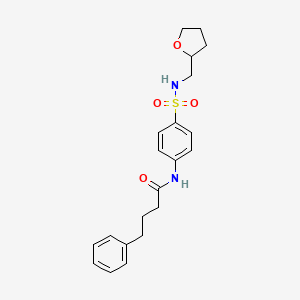 molecular formula C21H26N2O4S B4153266 4-phenyl-N-{4-[(tetrahydrofuran-2-ylmethyl)sulfamoyl]phenyl}butanamide 